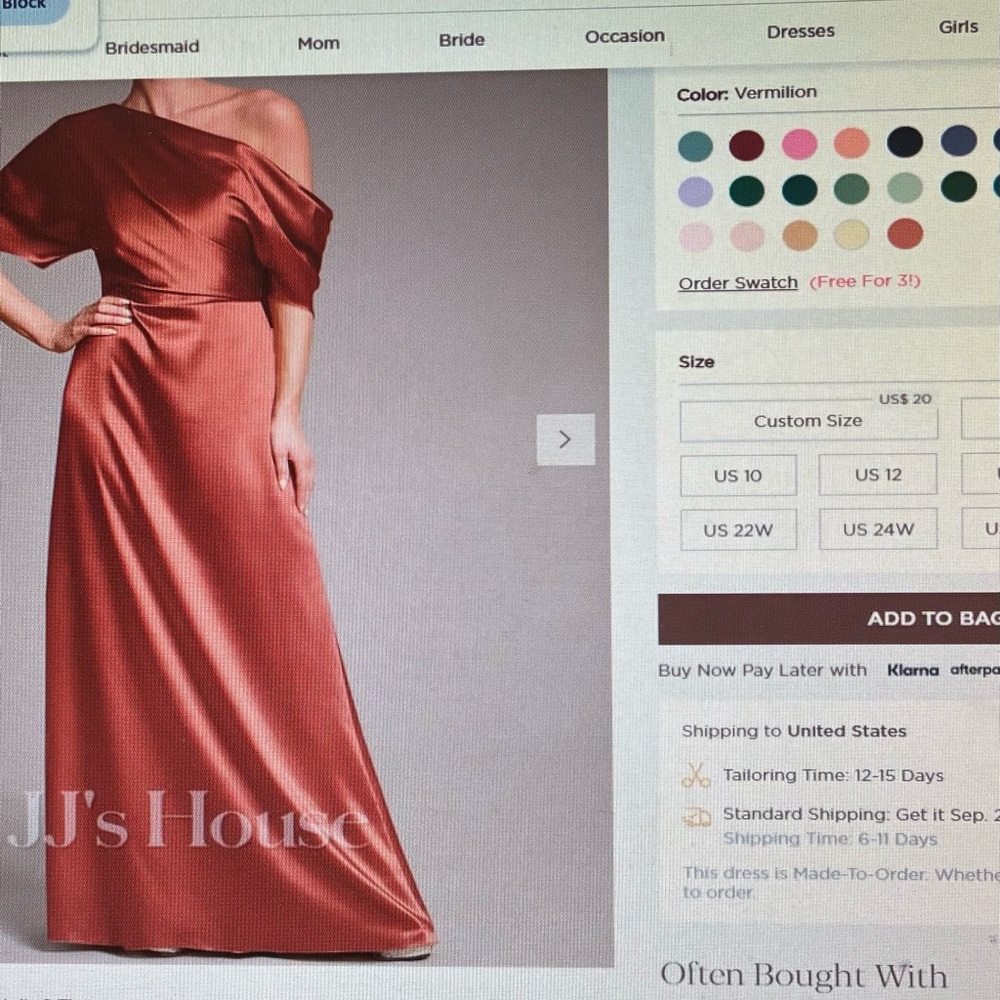 JJ's House One Shoulder Dress in Vermilion - Picture 2 of 2